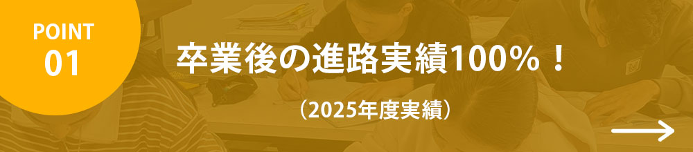 卒業後の進路実績100％